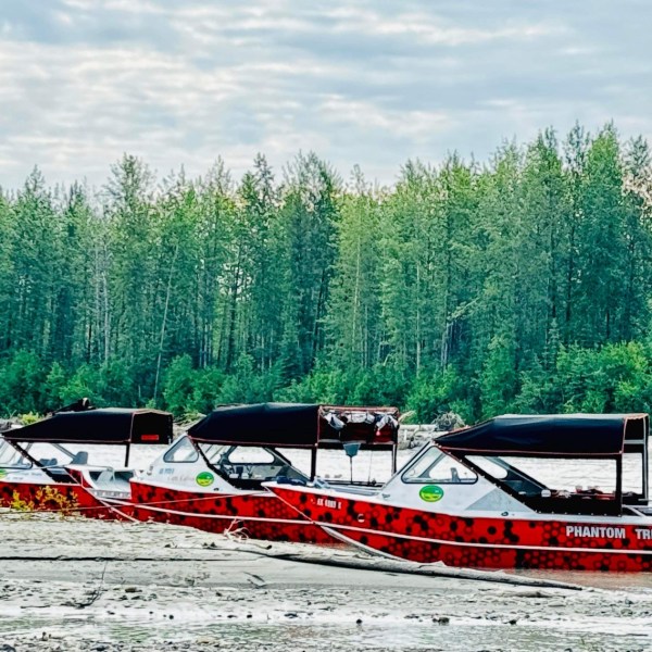 a small boat in a large body of water