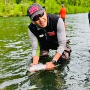 a person swimming in the water