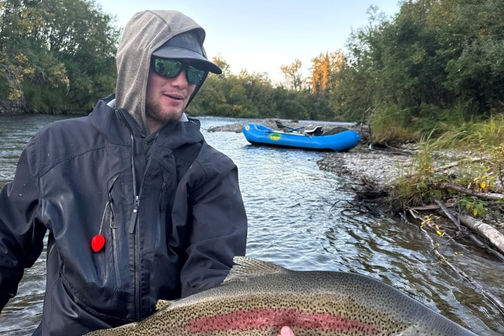 a person holding a fish in the water